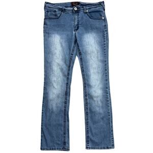 Y2k Angels Jeans Mid Rise Bootcut Flare Medium Wash Faded Size 10 Trashy Vintage